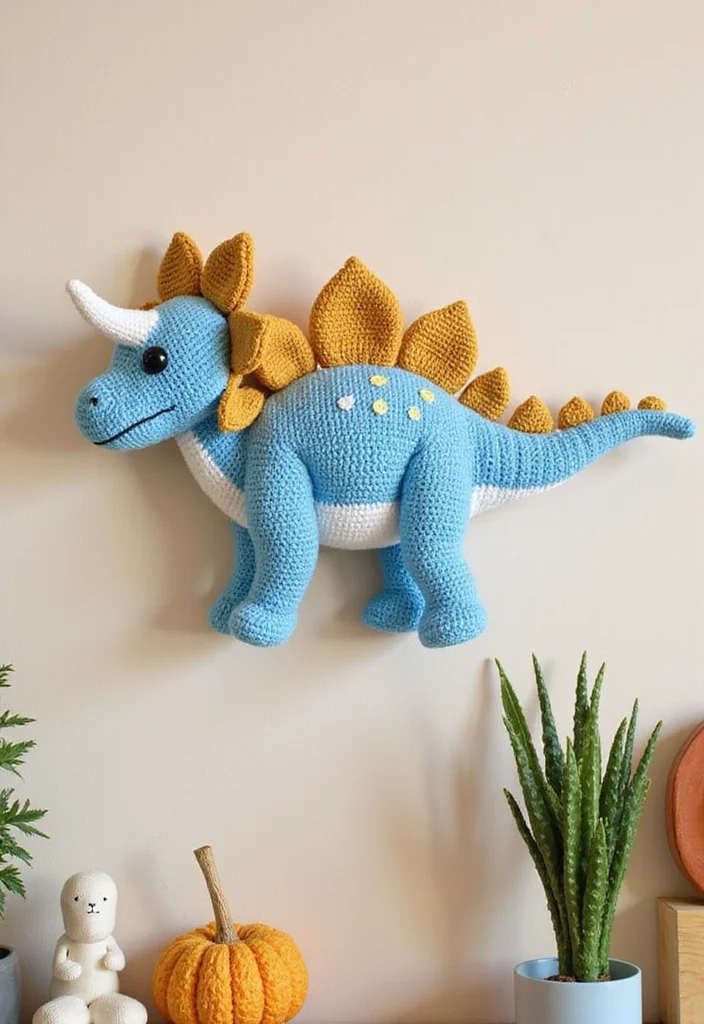 Crochet Dinosaur Pattern Free: Fun Guide for Prehistoric Projects with 22 Cute Designs - 8. Whimsical Parasaurolophus