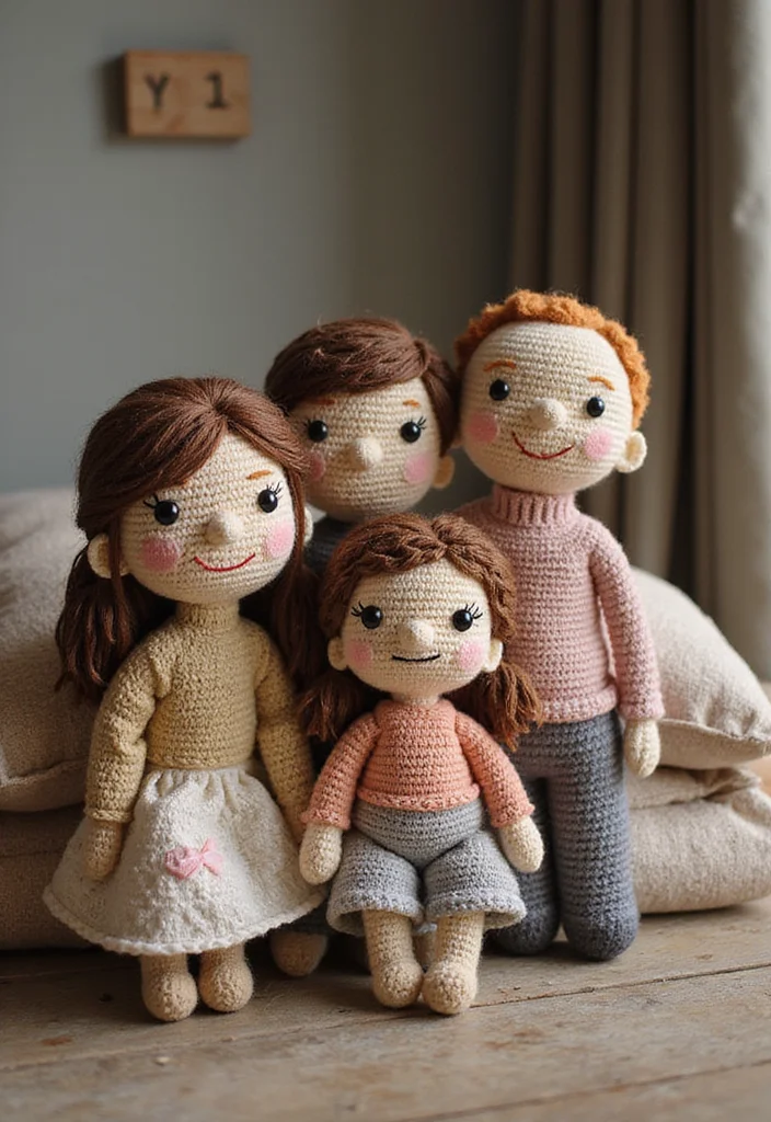 Crochet Dolls Free Patterns: Step-by-Step Guide to Crafting Adorable Dolls with 22 Inspirations - 9. Personalized Family Dolls