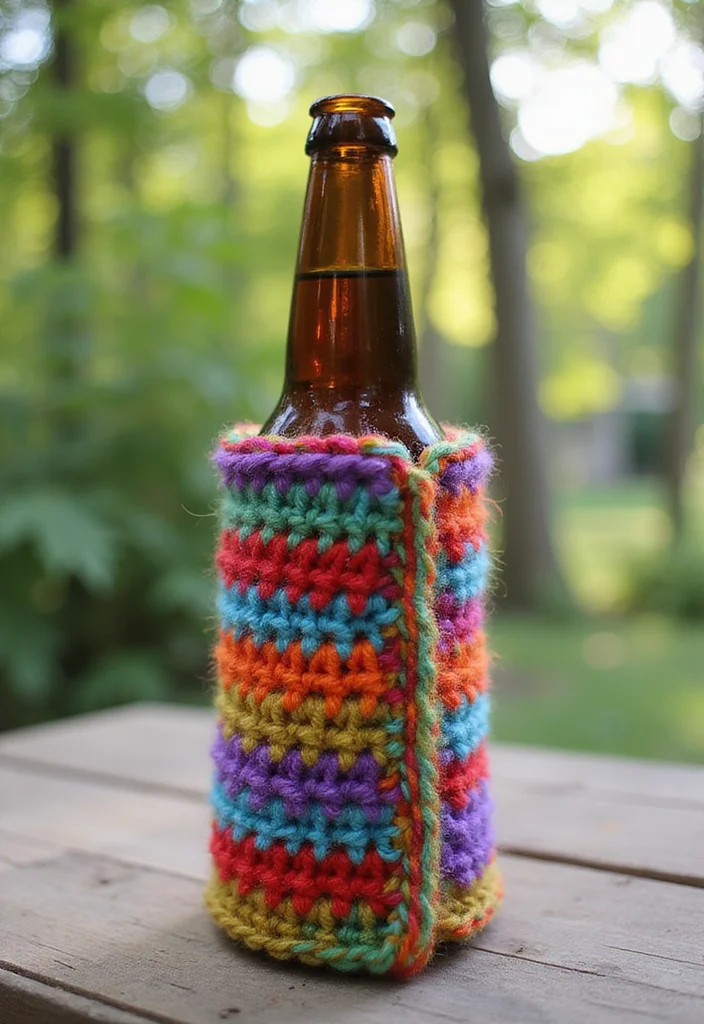 Crochet Gifts for Men: Friendly Guide to Handmade Presents with 22 Unique Ideas - 10. Crochet Beer Cozy