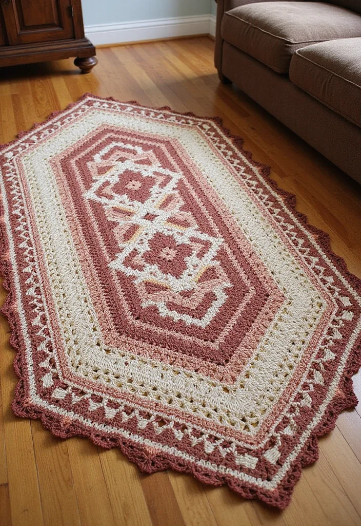 Crochet Gifts for Men: Friendly Guide to Handmade Presents with 22 Unique Ideas - 11. Crochet Rug