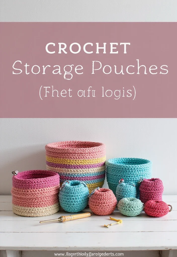 Crochet Gifts for Men: Friendly Guide to Handmade Presents with 22 Unique Ideas - 12. Crochet Storage Pouches