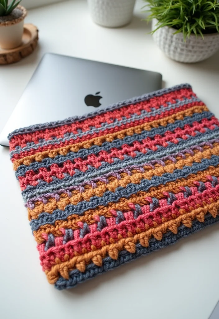 Crochet Gifts for Men: Friendly Guide to Handmade Presents with 22 Unique Ideas - 13. Crochet Laptop Sleeve