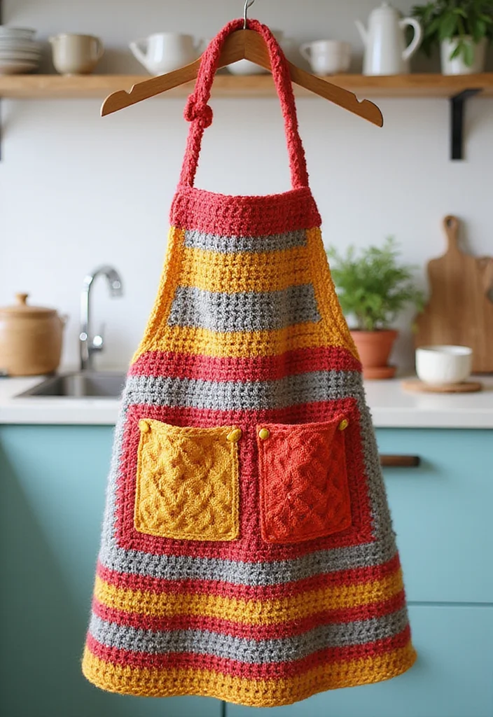 Crochet Gifts for Men: Friendly Guide to Handmade Presents with 22 Unique Ideas - 22. Crochet Cooking Apron