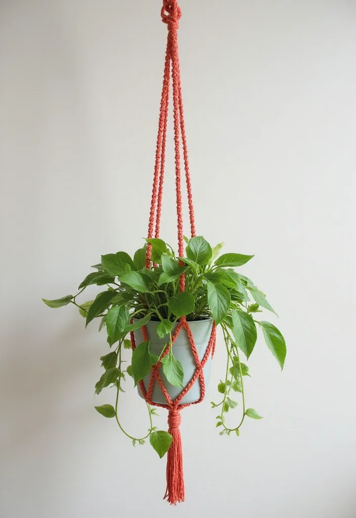 Crochet Gifts for Men: Friendly Guide to Handmade Presents with 22 Unique Ideas - 5. Crochet Plant Hanger