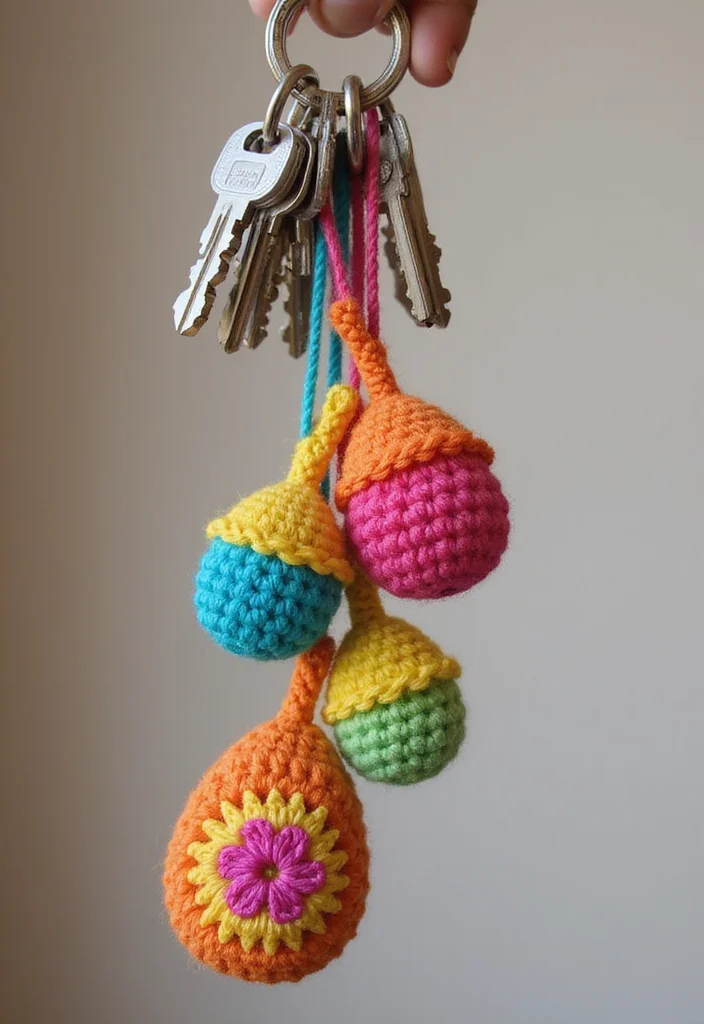 Crochet Gifts for Men: Friendly Guide to Handmade Presents with 22 Unique Ideas - 7. Crochet Keychain