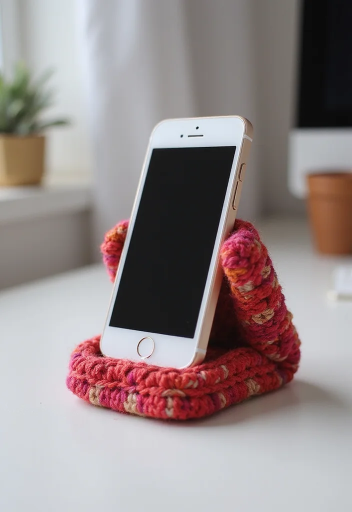 Crochet Gifts for Men: Friendly Guide to Handmade Presents with 22 Unique Ideas - 9. Crochet Phone Holder