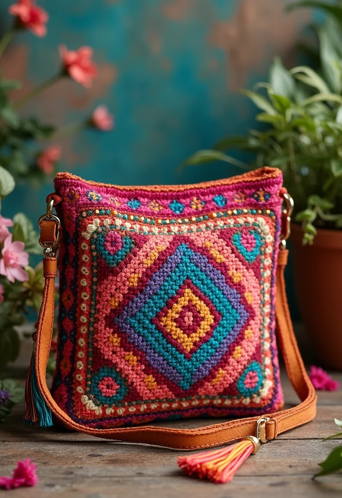 Crochet Granny Square Bag: A Friendly Guide to Creating Charming Bags with 22 Creative Designs - 2. Boho-Chic Granny Square Crossbody