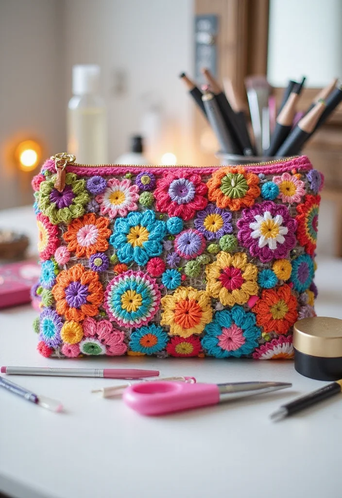 Crochet Granny Square Bag: A Friendly Guide to Creating Charming Bags with 22 Creative Designs - 8. Accessory Pouch
