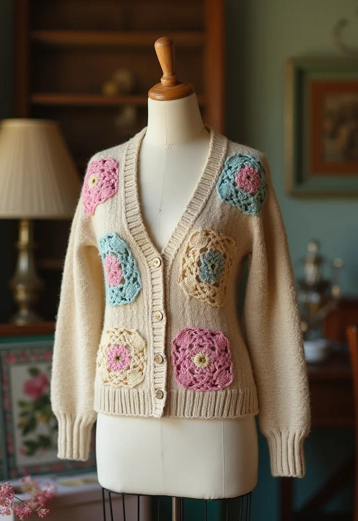 Crochet Granny Square Cardigan: Friendly Guide to Cozy Layers with 22 Inspiring Variations - 7. Vintage-Inspired Granny Square Cardigan