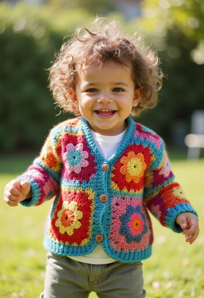 Crochet Granny Square Cardigan: Friendly Guide to Cozy Layers with 22 Inspiring Variations - 9. Child-Sized Granny Square Cardigan