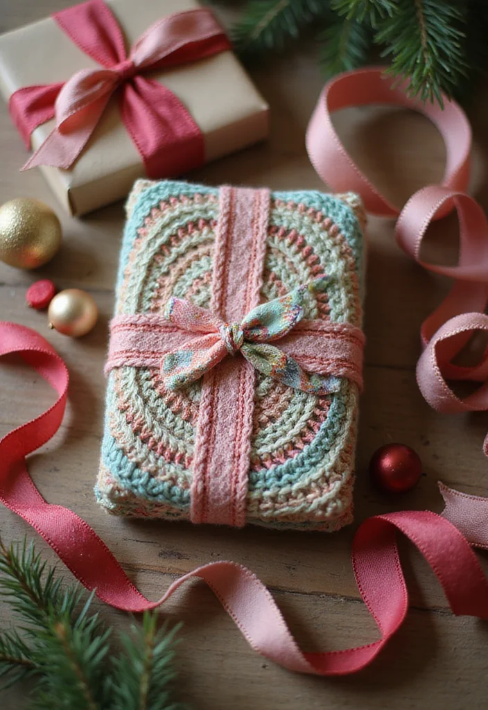 Crochet Granny Square Pattern: Step-by-Step Guide to Classic Squares with 22 Creative Ideas - 17. Personalized Gift Wrap
