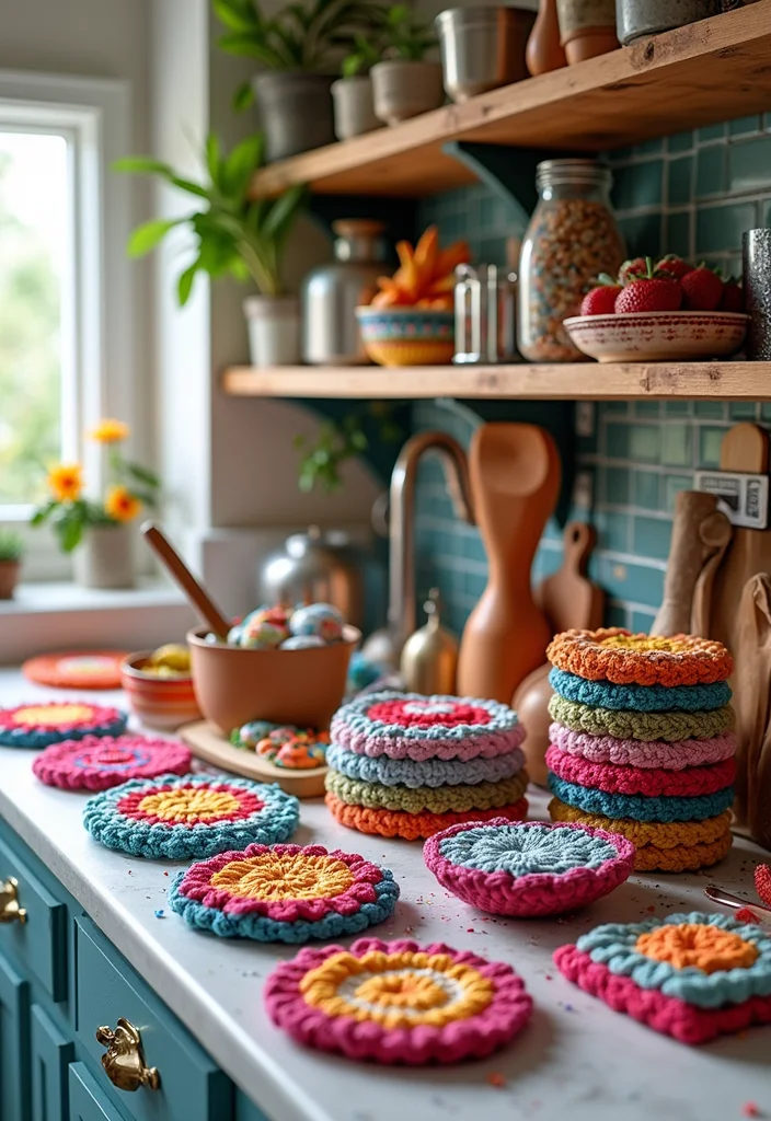 Crochet Granny Square Pattern: Step-by-Step Guide to Classic Squares with 22 Creative Ideas - 20. Fun Kitchen Accessories