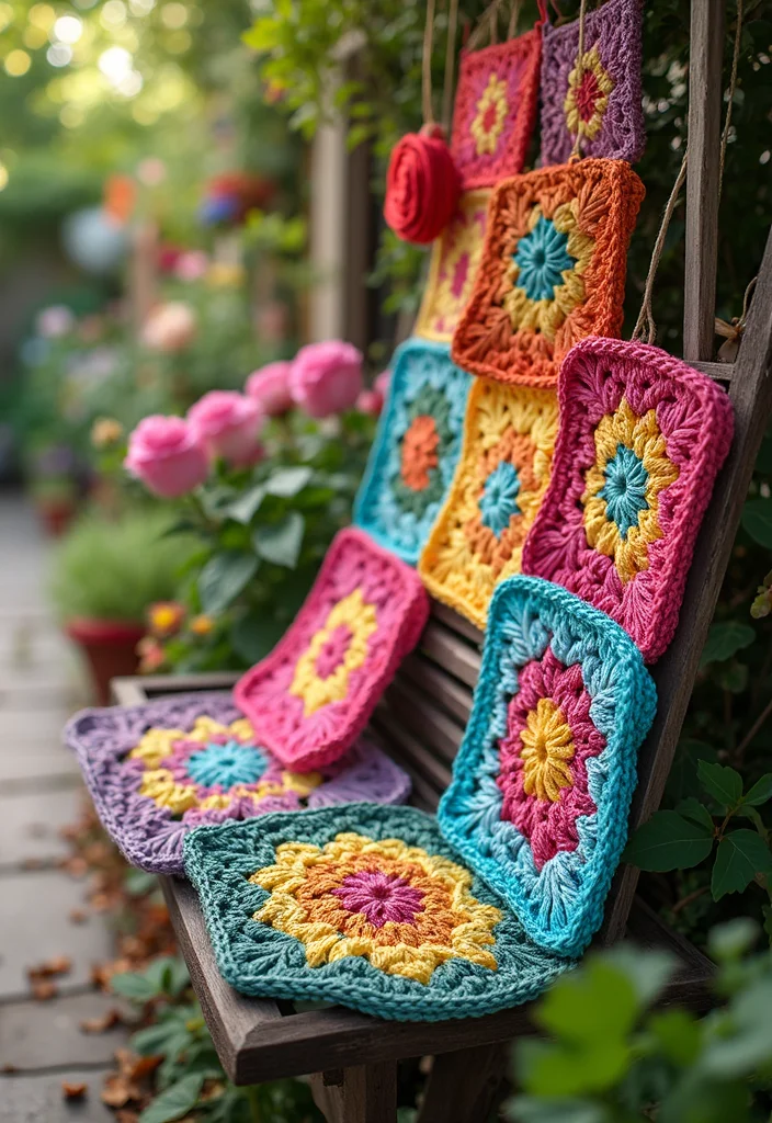 Crochet Granny Square Pattern: Step-by-Step Guide to Classic Squares with 22 Creative Ideas - 21. Whimsical Garden Decorations