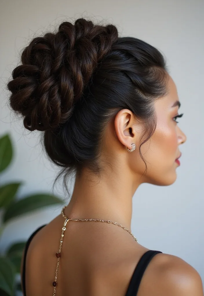 Crochet Hair Styles Freetress: Guide to Trendy and Fun Hairstyles with 22 Creative Inspirations - 11. Twisted Updo