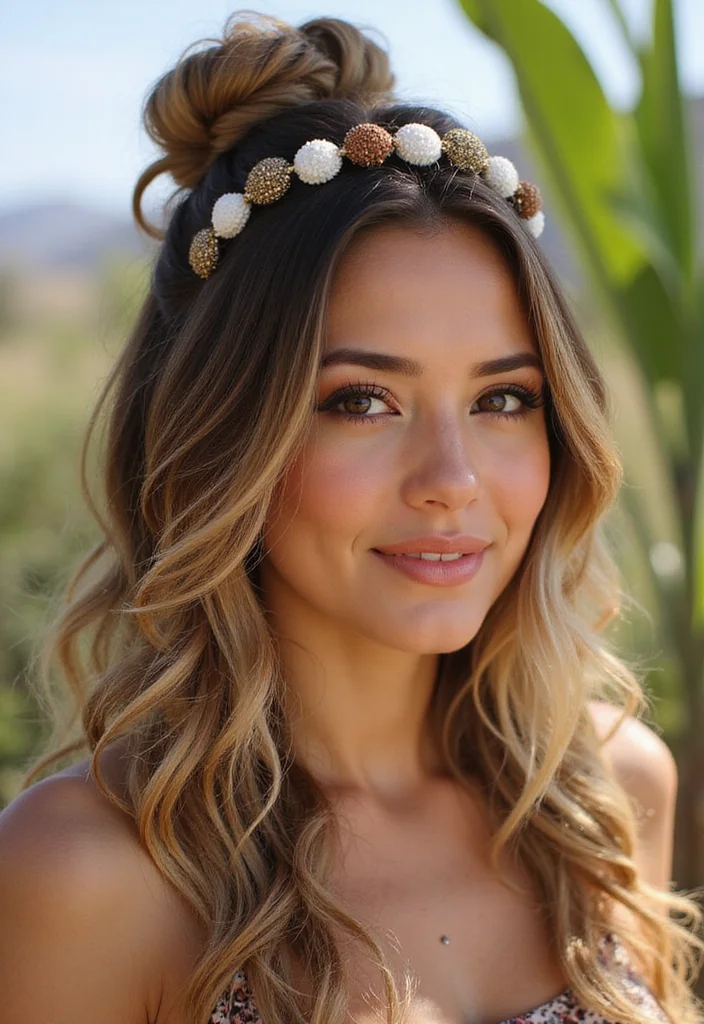 Crochet Hair Styles Freetress: Guide to Trendy and Fun Hairstyles with 22 Creative Inspirations - 7. Half-Up Half-Down Styles