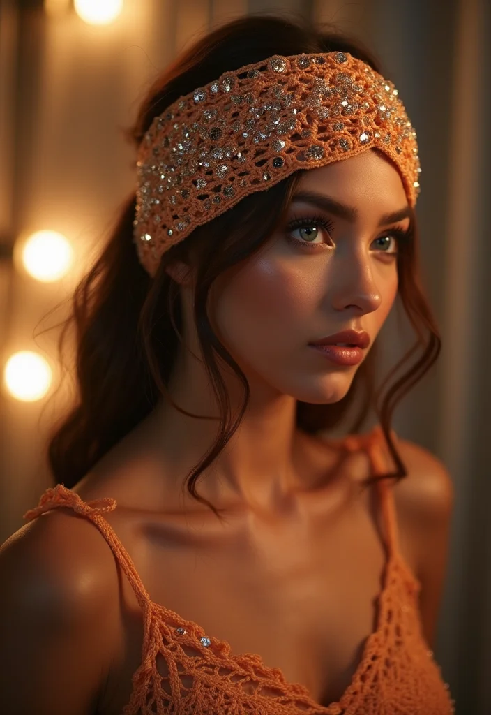 Crochet Headband Pattern Free: Easy Guide to Fun and Fashionable Headbands with 22 Beautiful Variations - 14. Sequin-Embellished Headband