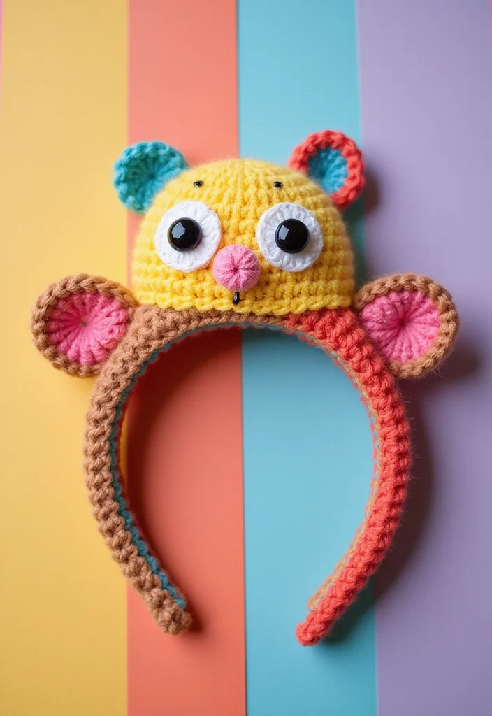 Crochet Headband Pattern Free: Easy Guide to Fun and Fashionable Headbands with 22 Beautiful Variations - 9. Animal-Inspired Headband