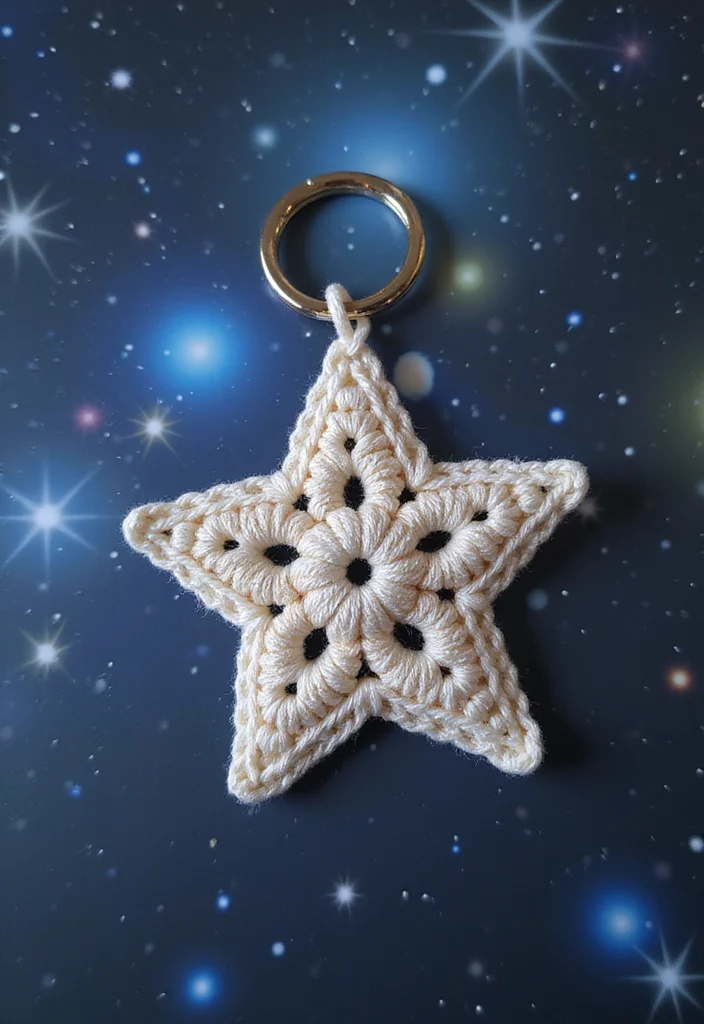Crochet Keychain Pattern Free: Step-by-Step Guide to Charming Keychains with 22 Ideas - 11. Star Keychain