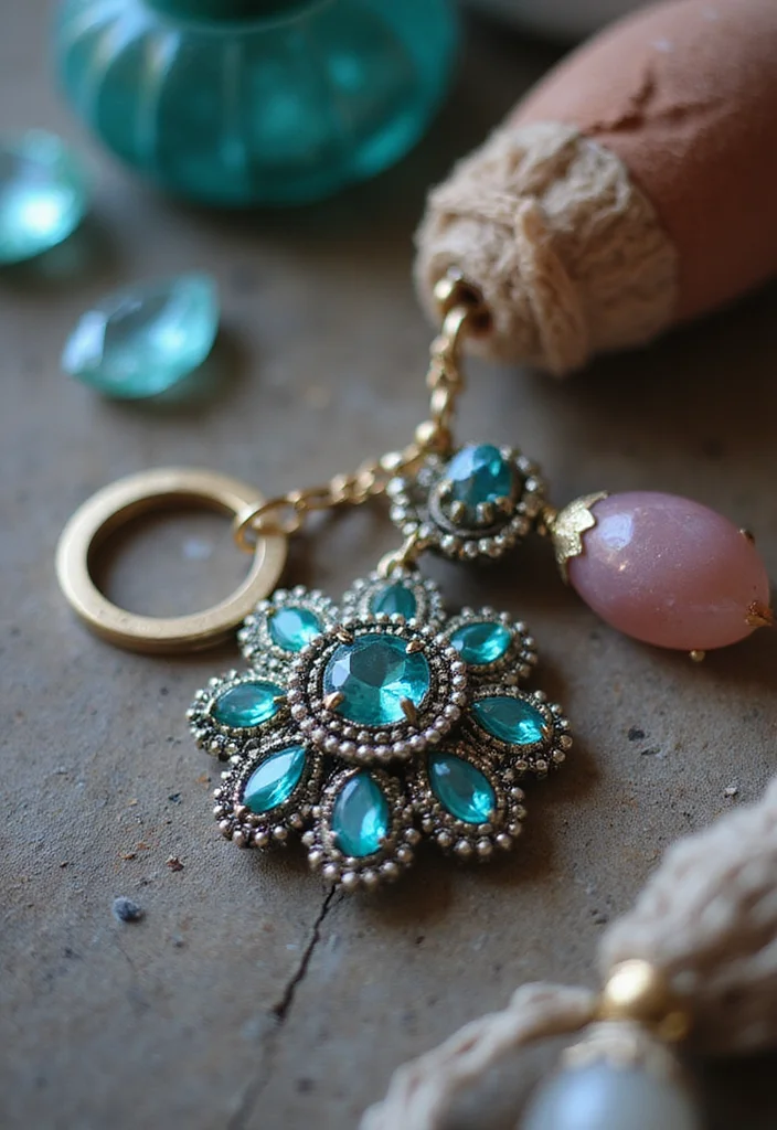 Crochet Keychain Pattern Free: Step-by-Step Guide to Charming Keychains with 22 Ideas - 16. Gemstone Keychain