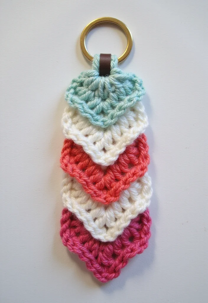 Crochet Keychain Pattern Free: Step-by-Step Guide to Charming Keychains with 22 Ideas - 18. Chevron Keychain