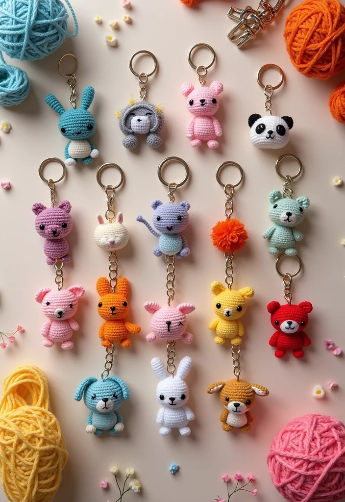Crochet Keychain Pattern Free: Step-by-Step Guide to Charming Keychains with 22 Ideas - 2. Cute Animal Keychains