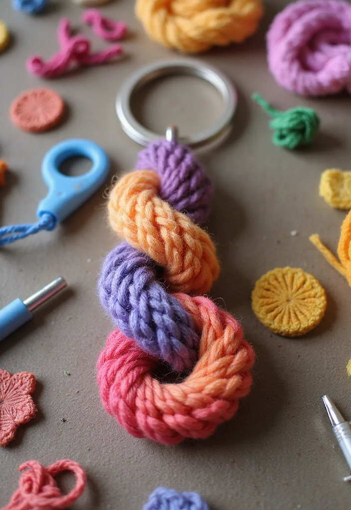 Crochet Keychain Pattern Free: Step-by-Step Guide to Charming Keychains with 22 Ideas - 22. Simple Spiral Keychain