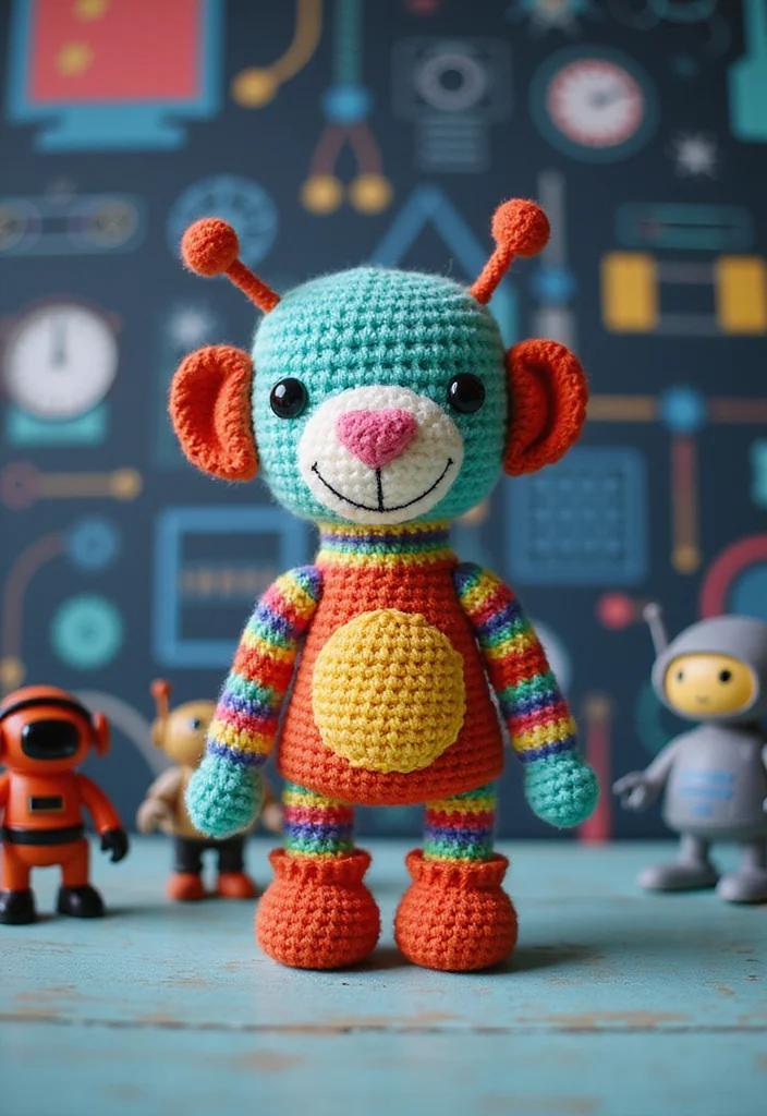 Crochet Lovey Free Pattern: Step-by-Step Guide to Sweet Comfort Items with 22 Inspiring Designs - 10. Robot Lovey