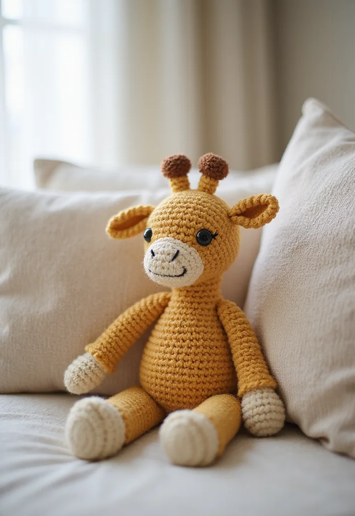 Crochet Lovey Free Pattern: Step-by-Step Guide to Sweet Comfort Items with 22 Inspiring Designs - 11. Cozy Giraffe Lovey