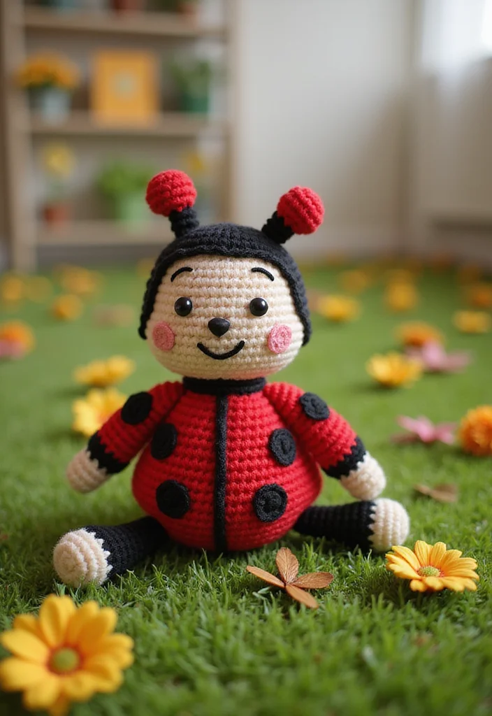 Crochet Lovey Free Pattern: Step-by-Step Guide to Sweet Comfort Items with 22 Inspiring Designs - 15. Charming Ladybug Lovey