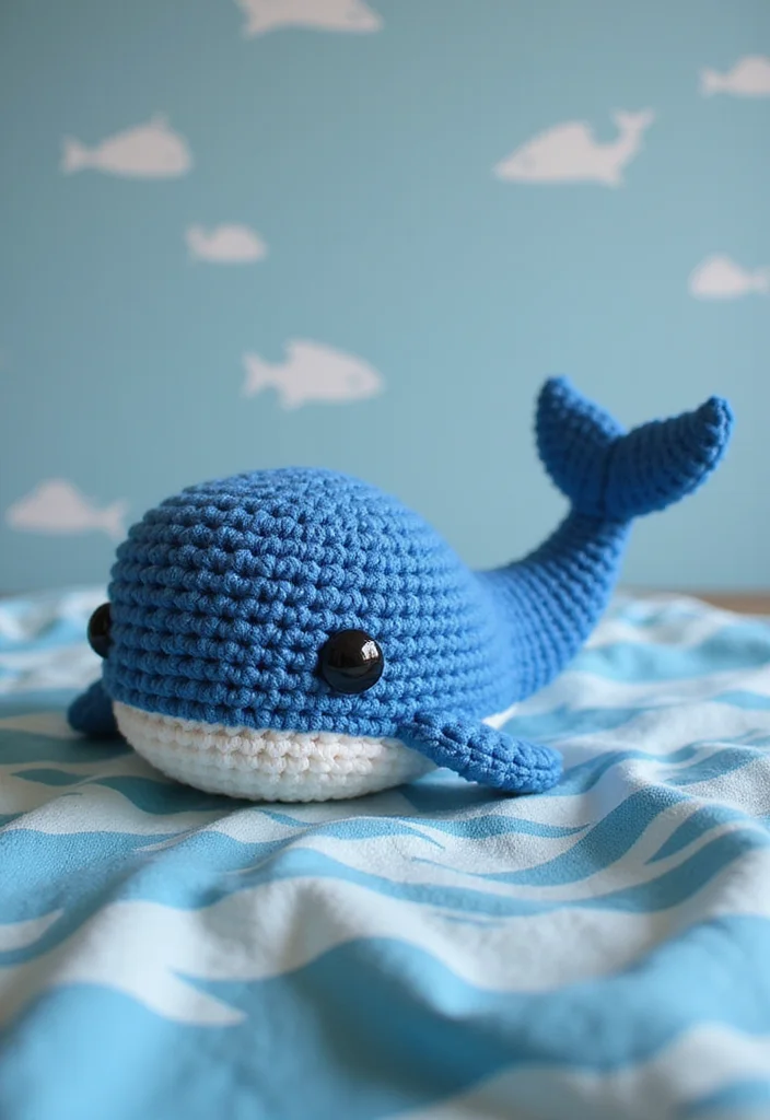 Crochet Lovey Free Pattern: Step-by-Step Guide to Sweet Comfort Items with 22 Inspiring Designs - 16. Soft Whale Lovey
