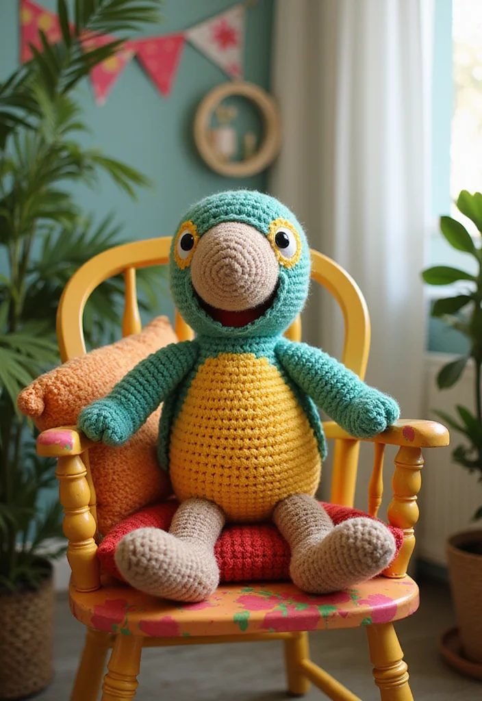 Crochet Lovey Free Pattern: Step-by-Step Guide to Sweet Comfort Items with 22 Inspiring Designs - 19. Colorful Parrot Lovey