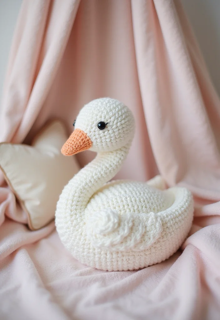 Crochet Lovey Free Pattern: Step-by-Step Guide to Sweet Comfort Items with 22 Inspiring Designs - 21. Graceful Swan Lovey