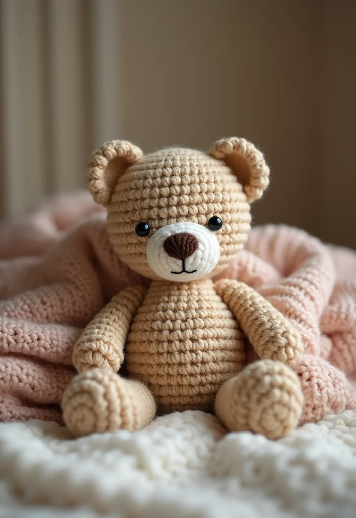 Crochet Lovey Free Pattern: Step-by-Step Guide to Sweet Comfort Items with 22 Inspiring Designs - 22. Cozy Teddy Bear Lovey