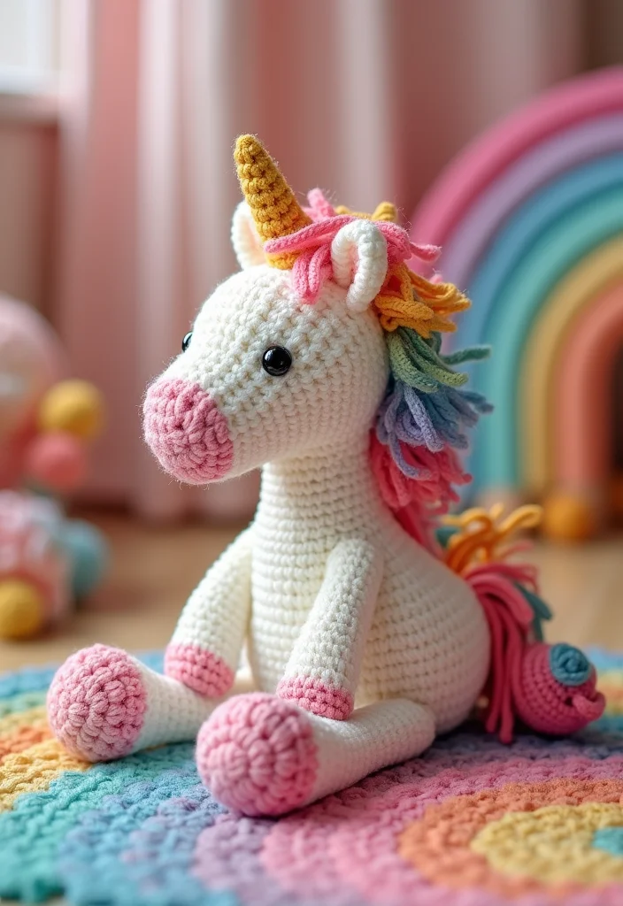 Crochet Lovey Free Pattern: Step-by-Step Guide to Sweet Comfort Items with 22 Inspiring Designs - 3. Whimsical Unicorn Lovey
