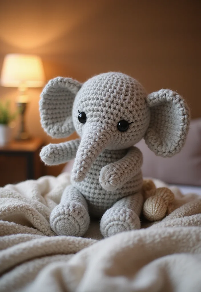 Crochet Lovey Free Pattern: Step-by-Step Guide to Sweet Comfort Items with 22 Inspiring Designs - 7. Sweet Elephant Lovey