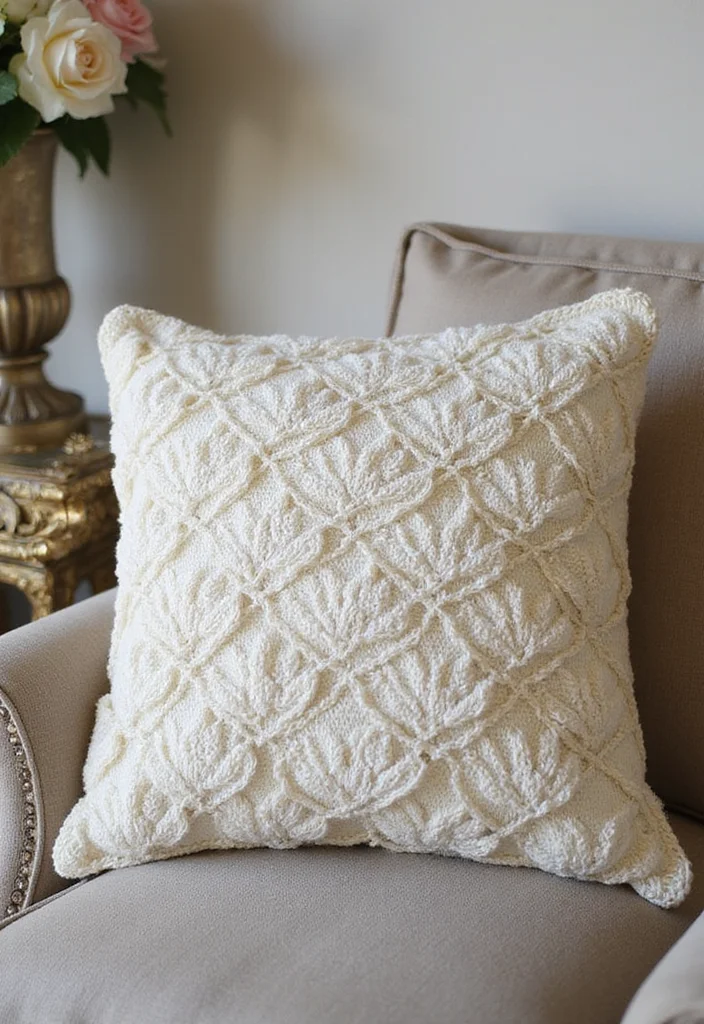 Crochet Pillow Patterns Free: Step-by-Step Guide to Cozy Home Accessories with 22 Lovely Ideas - 15. Luxurious Detail: Shell Stitch Pillow