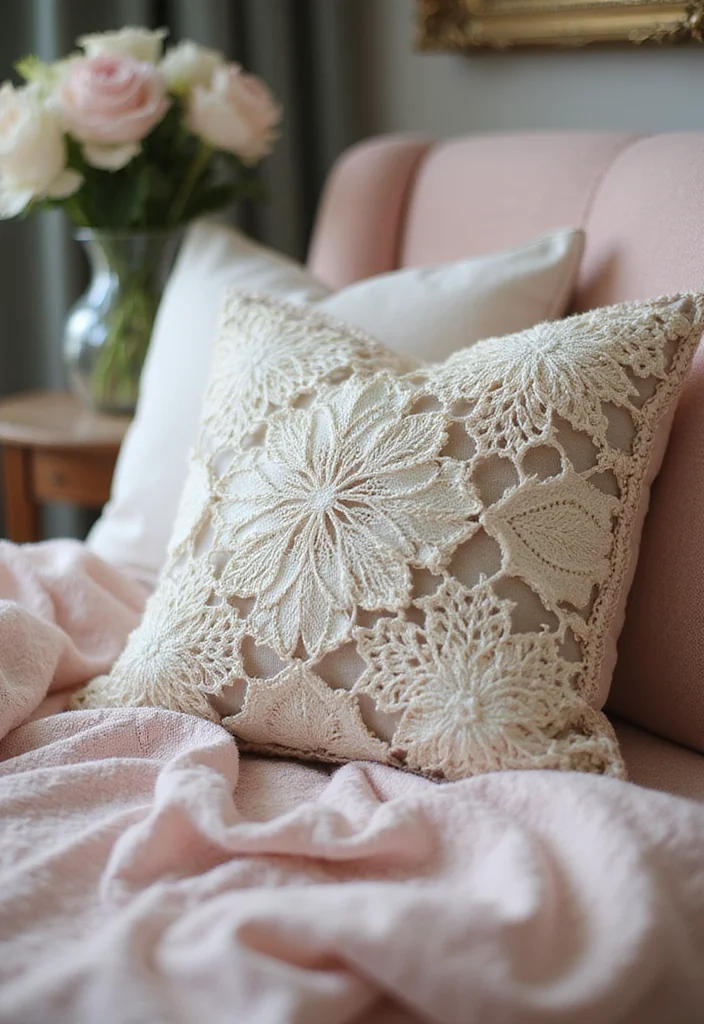 Crochet Pillow Patterns Free: Step-by-Step Guide to Cozy Home Accessories with 22 Lovely Ideas - 17. Elegant Simplicity: Lace Pattern Pillow