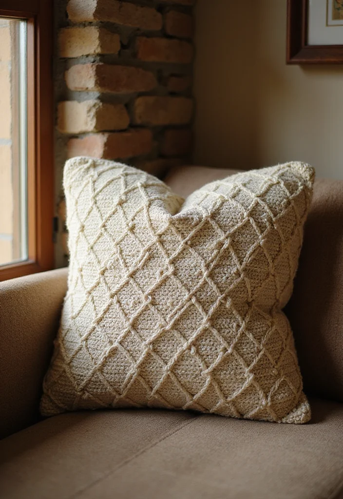 Crochet Pillow Patterns Free: Step-by-Step Guide to Cozy Home Accessories with 22 Lovely Ideas - 20. Cozy Nest: Basket Weave Pillow