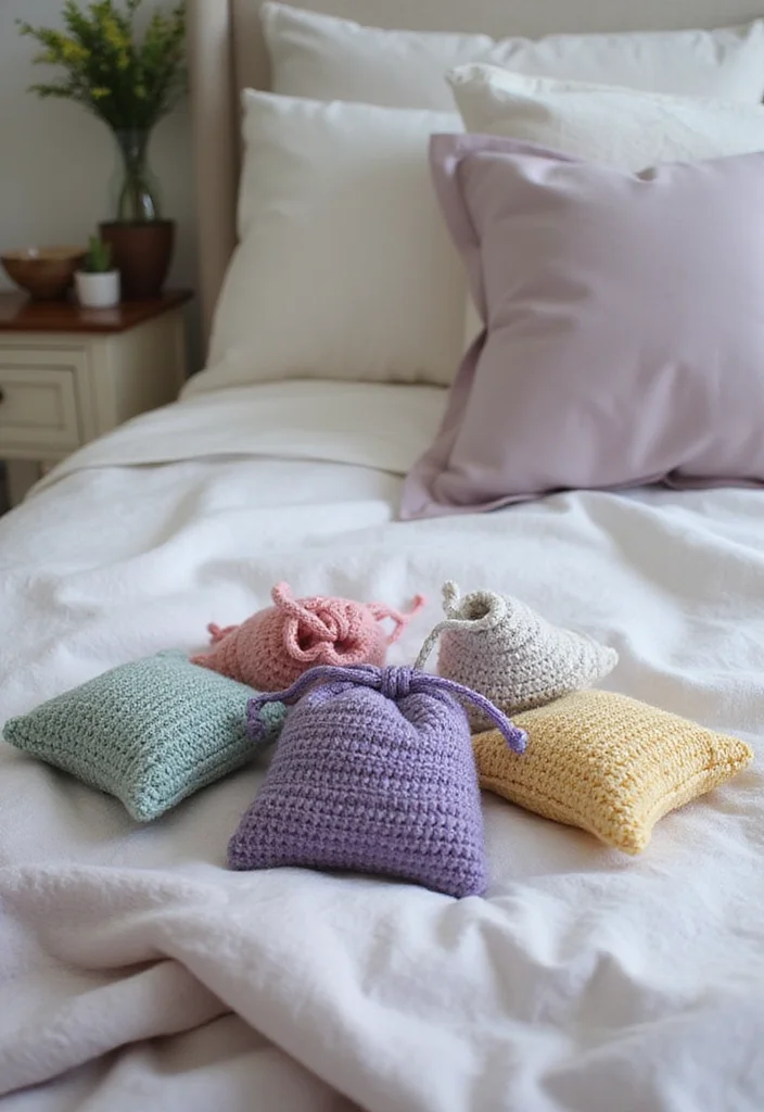 Crochet Plushies Pattern Free: Easy Guide to Creating Cute Plushies with 22 Fun Designs - 19. Lovely Lavender Bags