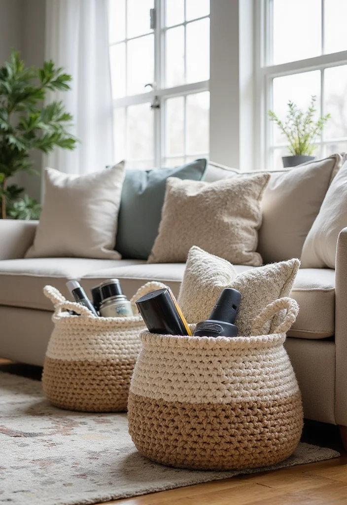 Crochet Plushies Pattern Free: Easy Guide to Creating Cute Plushies with 22 Fun Designs - 21. Stylish Storage Baskets