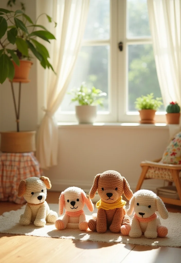 Crochet Plushies Pattern Free: Easy Guide to Creating Cute Plushies with 22 Fun Designs - 4. Playful Puppy Plushies