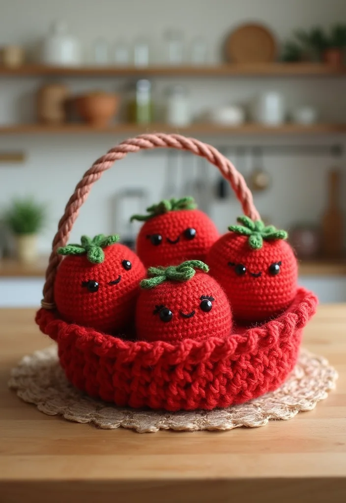Crochet Plushies Pattern Free: Easy Guide to Creating Cute Plushies with 22 Fun Designs - 5. Charming Cherry Tomatoes