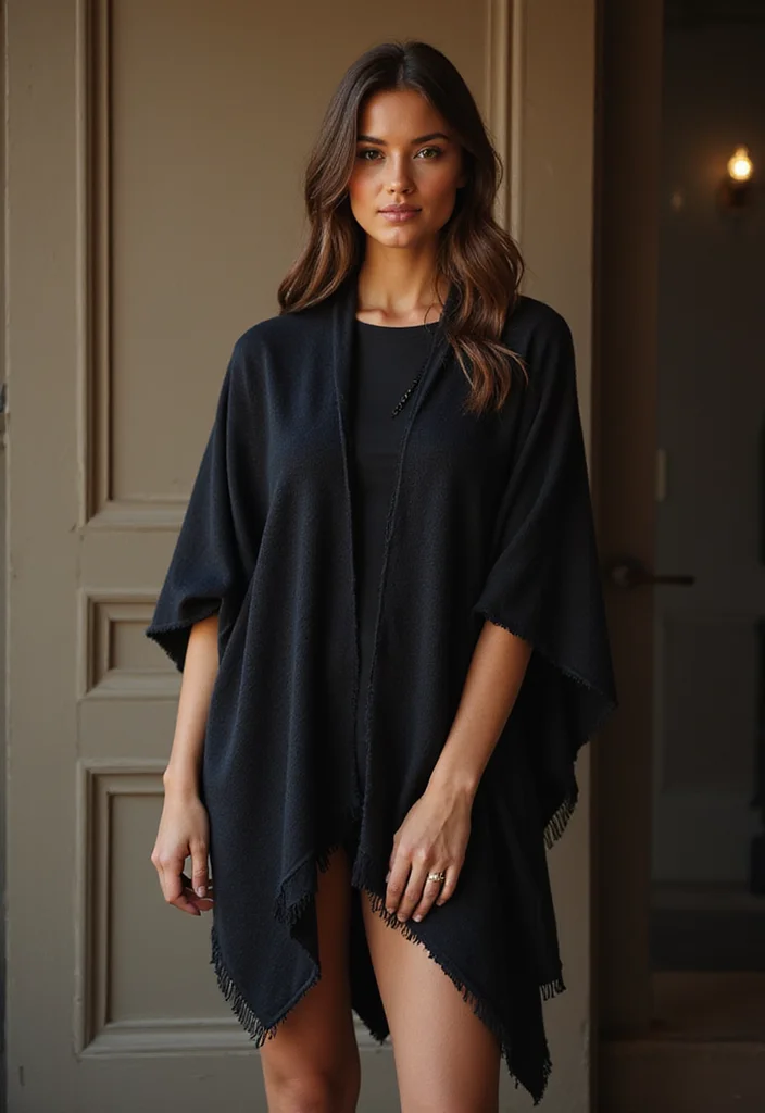 Crochet Poncho Free Pattern: Easy Guide to Chic Ponchos with 22 Lovely Variations - 6. Cape-Style Poncho