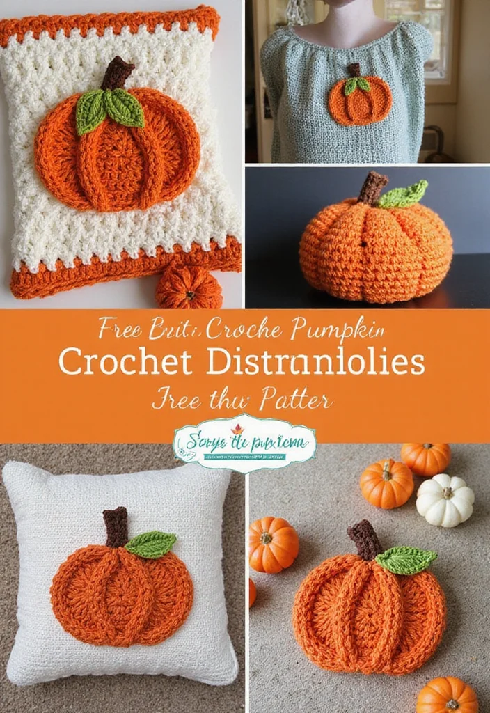 Crochet Pumpkin Free Pattern: Festive Guide for Halloween and Autumn Projects with 22 Ideas - 10. Crochet Pumpkin Appliques