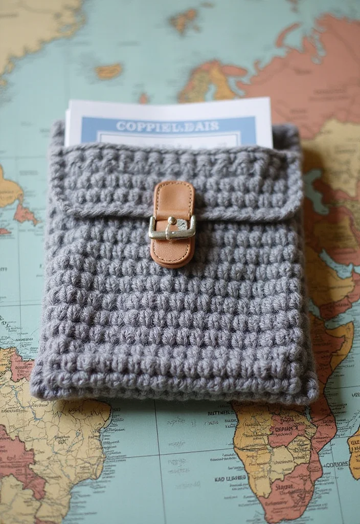 Crochet Purse Pattern Free: Step-by-Step Guide to Handmade Bags with 22 Stylish Designs - 15. Travel Document Holder