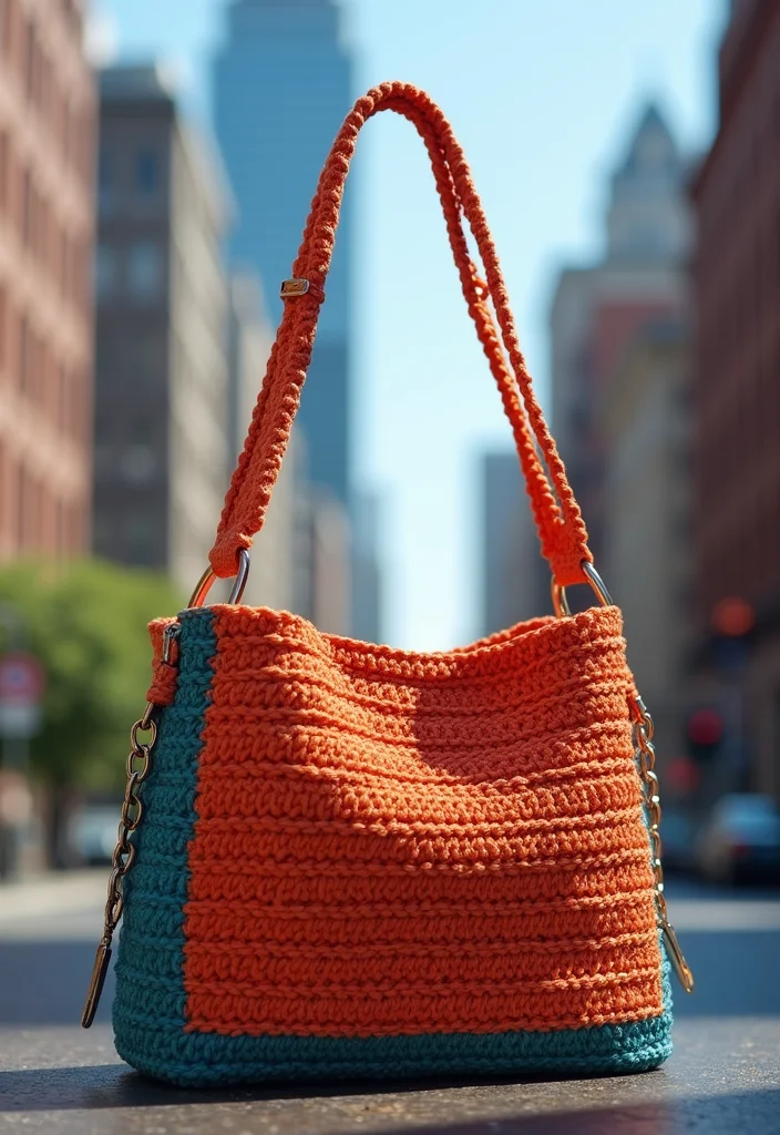 Crochet Purse Pattern Free: Step-by-Step Guide to Handmade Bags with 22 Stylish Designs - 7. Statement Chain Bag