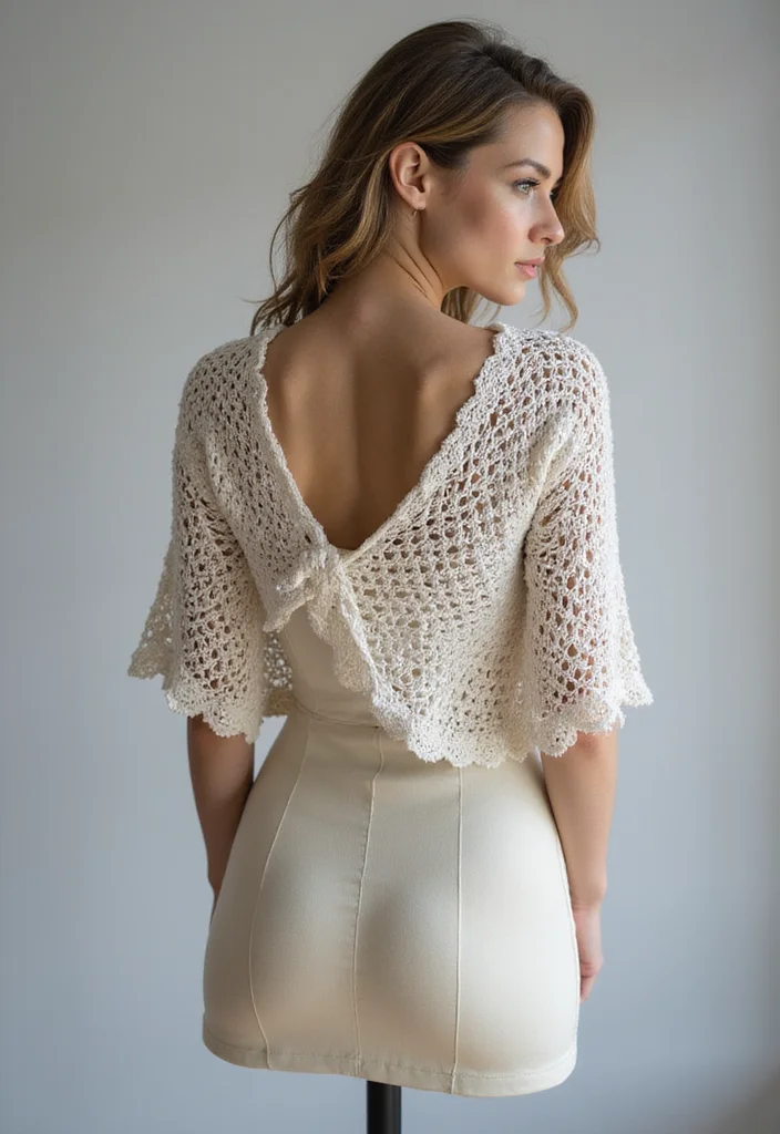 Crochet Shrug Pattern Free: Stylish Guide to Layered Outfits with 22 Lovely Examples - 16. Asymmetrical Crochet Shrug