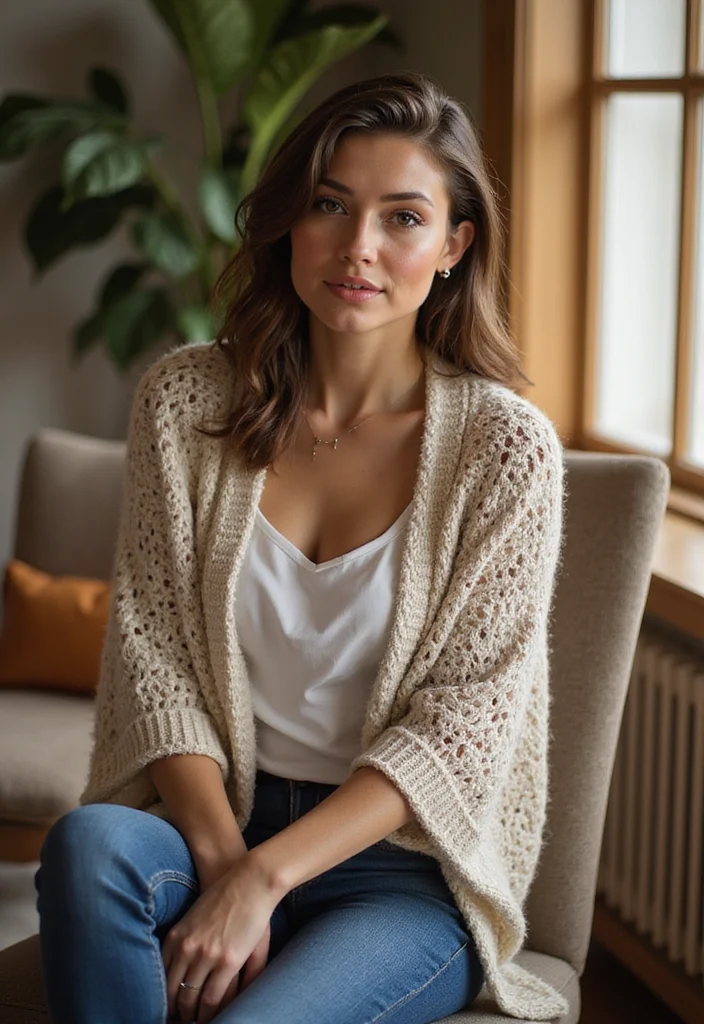 Crochet Shrug Pattern Free: Stylish Guide to Layered Outfits with 22 Lovely Examples - 21. Everyday Essential Crochet Shrug