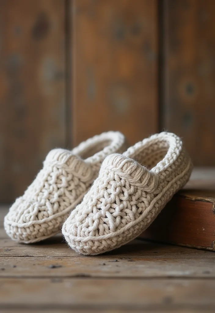 Crochet Slippers Free Pattern: Step-by-Step Guide to Cozy Footwear with 22 Creative Designs - 1. Classic Cottage Slippers