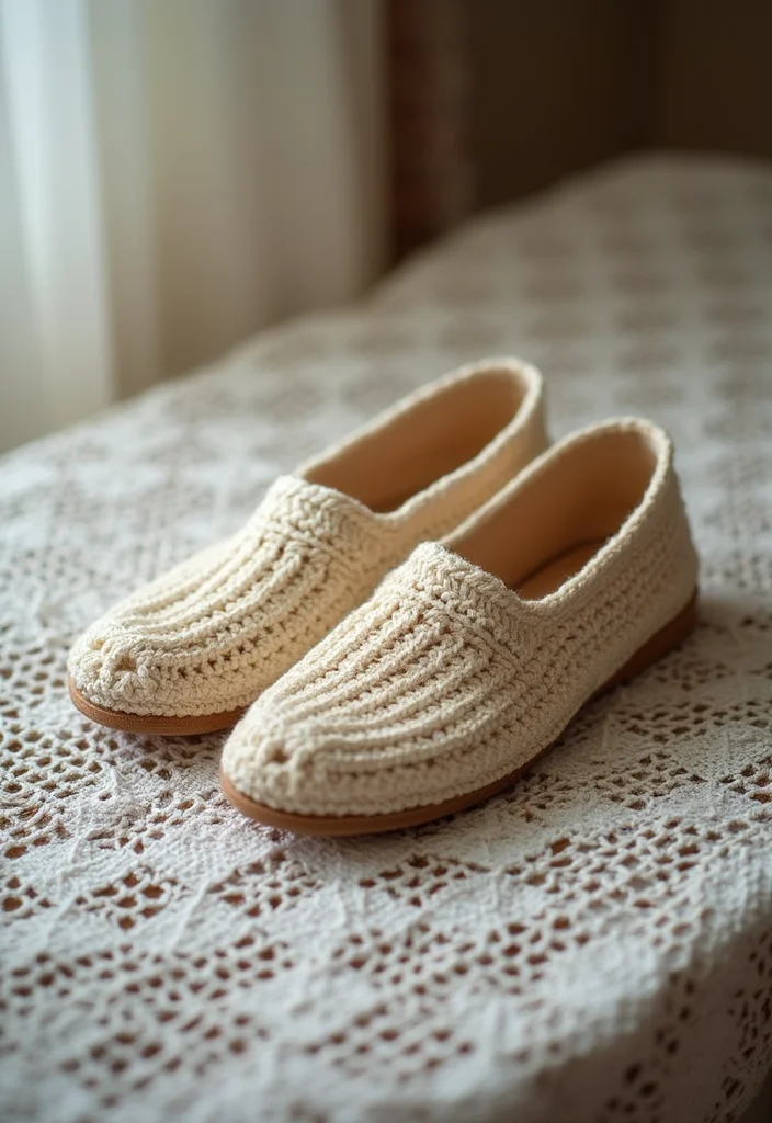 Crochet Slippers Free Pattern: Step-by-Step Guide to Cozy Footwear with 22 Creative Designs - 17. Vintage Style Slippers